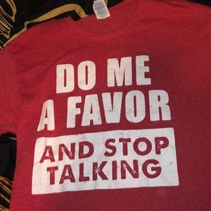 Red shirt full of sarcasm